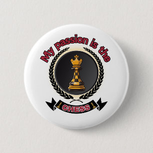 Chess King Laurel Crown Passion Strategy Power 6 Cm Round Badge