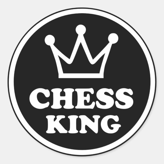 Chess king player classic round sticker (Front)