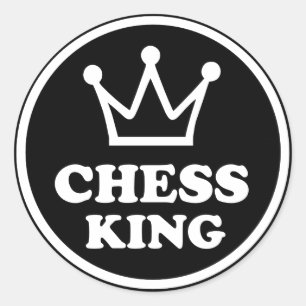 Chess king player classic round sticker