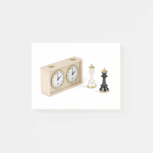 Chess kings and chess clock post-it notes (Front)