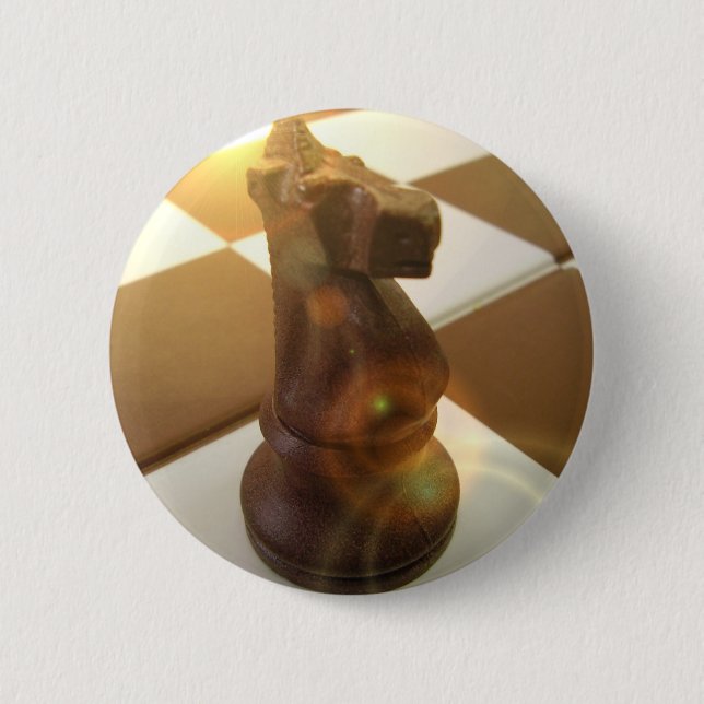 Chess Knight Round Button (Front)