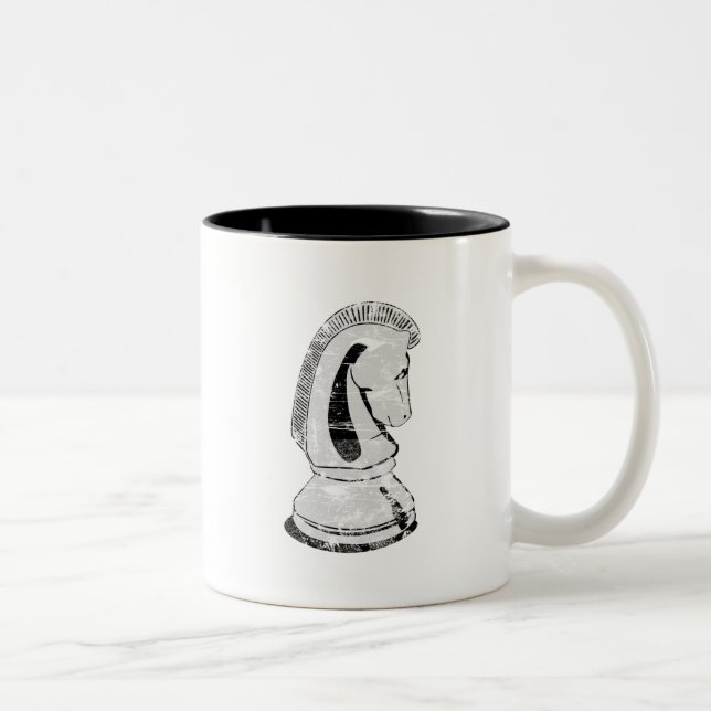 chess - knight Two-Tone coffee mug (Right)