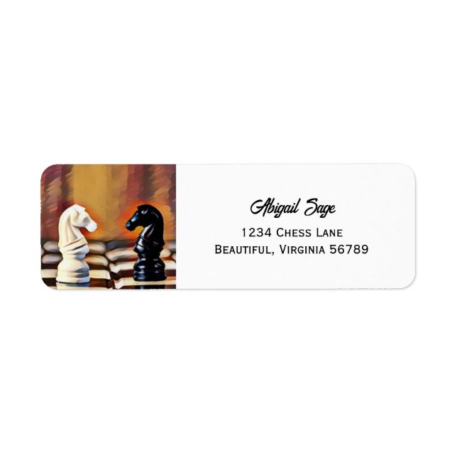 Chess Knights Chess Board Address Return Address Label (Front)