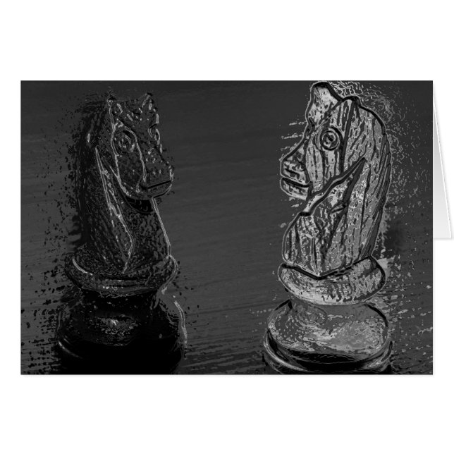 Chess Knights / Horses - Metallic Effect (Front Horizontal)