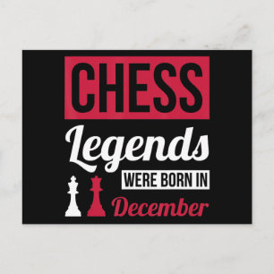 Chess Legends Were Born In December birthday Gift Announcement Postcard