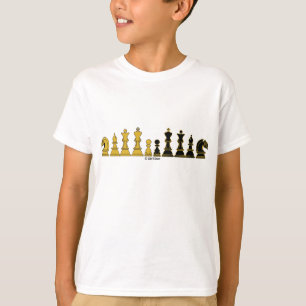 Chess Line-UP, Kid's t-shirt, wit-t-shirt T-Shirt