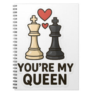 Chess Love Sticker – Black & White Kings Notebook