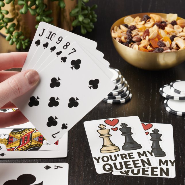  Chess Love Sticker – Black & White Kings Playing Cards (In Situ)