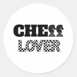 Chess Lover Black Knights Creative Unique Game Classic Round Sticker