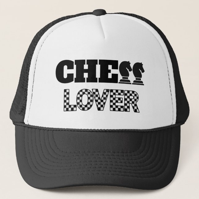 Chess Lover Black Knights Creative Unique Game Trucker Hat (Front)