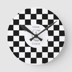 Chess Lover Custom Name Initial Round Clock