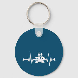 Chess Lover Heartbeat Chess T-Shirt Key Ring