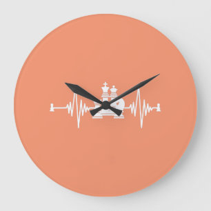 Chess Lover Heartbeat Chess T-Shirt Large Clock