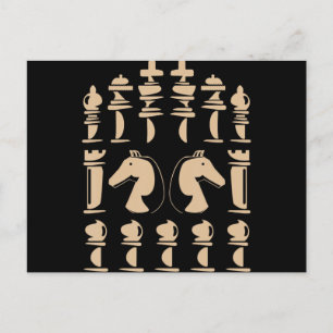 Chess :Lover Knight Chess Figure Chess Announcement Postcard