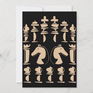 Chess :Lover Knight Chess Figure Chess Thank You Card