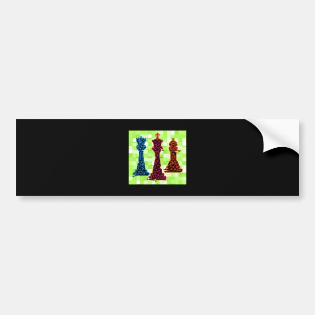 Chess Lover | Queen King Bishop Chess Bumper Sticker (Front)