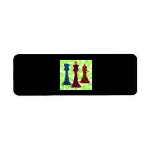 Chess Lover Queen King Bishop Chess Return Address Label