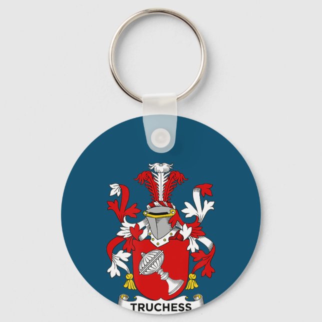 Chess Lover | Truchess Coat of Arms - Family Crest Key Ring (Front)