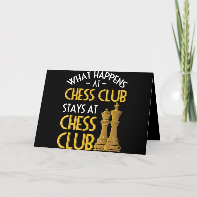 Chess Lover | What Happens At Chess Club Humor Holiday Card (Front)