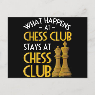 Chess Lover   What Happens At Chess Club Humor Holiday Postcard