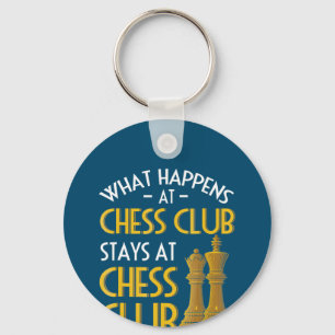 Chess Lover What Happens At Chess Club Humor Key Ring
