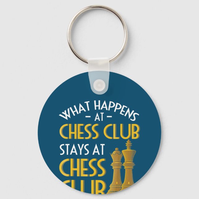 Chess Lover | What Happens At Chess Club Humor Key Ring (Front)
