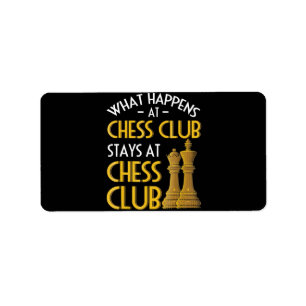 Chess Lover   What Happens At Chess Club Humor Label