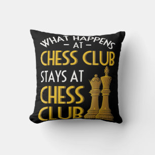 Chess Lover   What Happens At Chess Club Humour Cushion