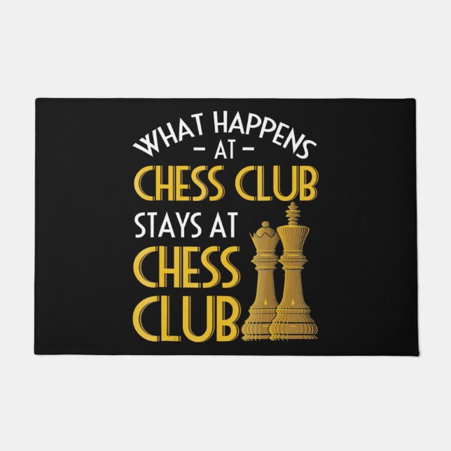 Chess Lover | What Happens At Chess Club Humour Doormat (Front)