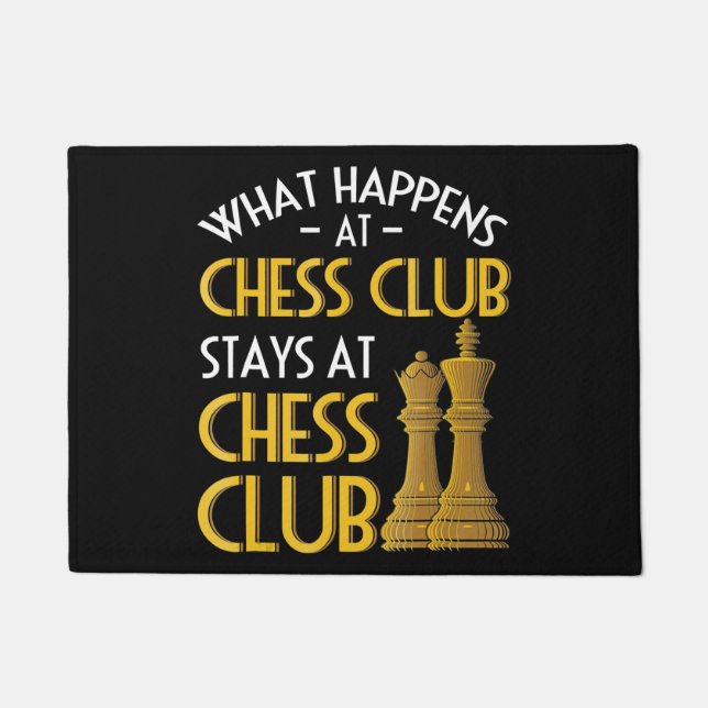 Chess Lover | What Happens At Chess Club Humour Doormat (Front)