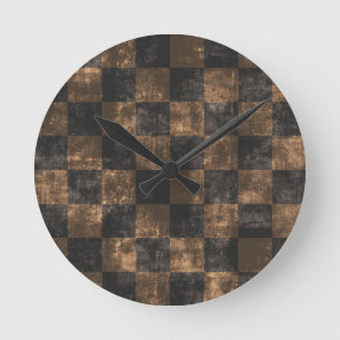 Chess luxurious dark round clock