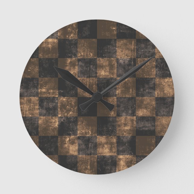 Chess luxurious dark round clock (Front)