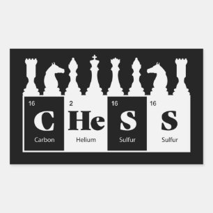 Chess Made of Elements Graphic Chess Pieces Design Rectangular Sticker
