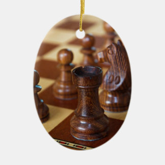 Chess Mahogany Ceramic Ornament