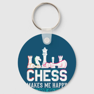 Chess Makes Me Happy Humour Funny Gift Key Ring