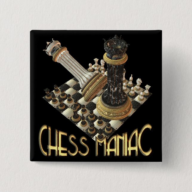 Chess Maniac 15 Cm Square Badge (Front)