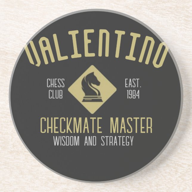 Chess  master horse custom name chessman coaster (Front)