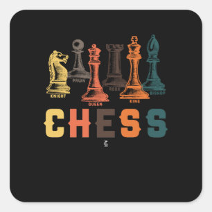 Chess Master Player Pawn Bishop Knight Queen King Square Sticker