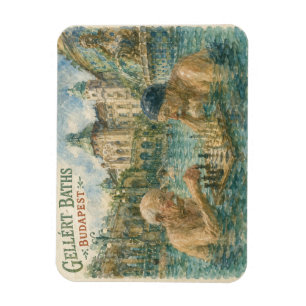 Chess match Gellert Baths Budapest Hungary Magnet