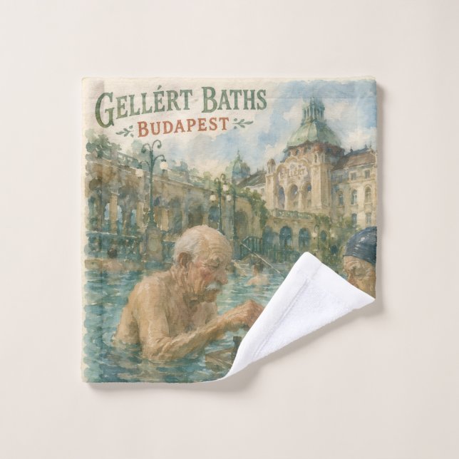 Chess match Gellert Baths Budapest Hungary Wash Cloth (Wash Cloth)