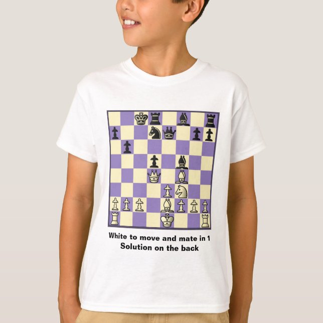 Chess Mate In 1 Puzzle #2 Kids T-Shirt (Front)