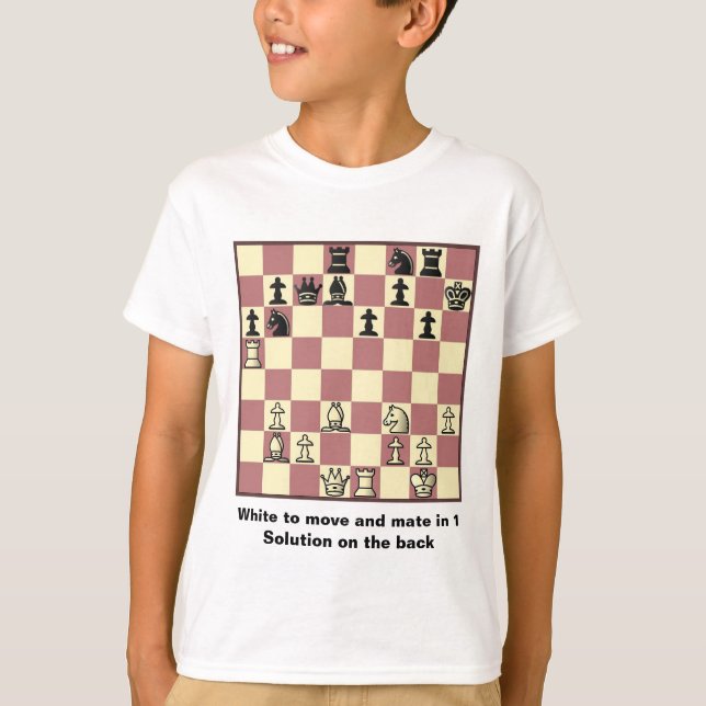 Chess Mate In 1 Puzzle #4 T-Shirt (Front)