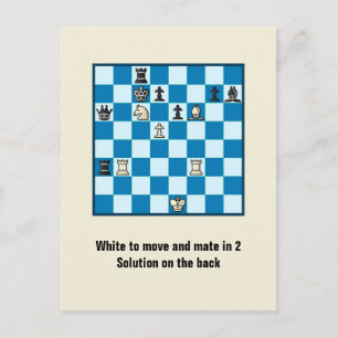 Chess Mate In 2 Puzzle #1 Postcard