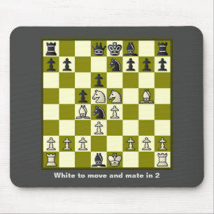 Chess Mate In 2 Puzzle #2 Stretched Canvas Print Mouse Pad