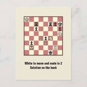 Chess Mate In 2 Puzzle #6 Postcard