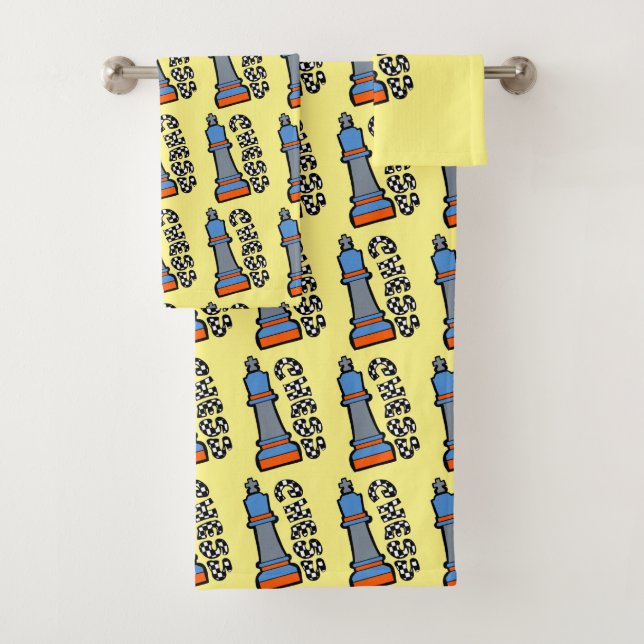 chess men bath towel set (Insitu)