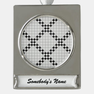 Chess Pad by Kenneth Yoncich Silver Plated Banner Ornament