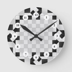 Chess Pad (C Face) by Kenneth Yoncich Round Clock