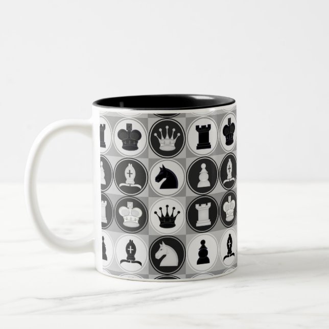 Chess Pattern Two-Tone Coffee Mug (Left)