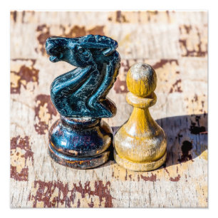 Chess Pawn and Knight - Veterans Photo Print